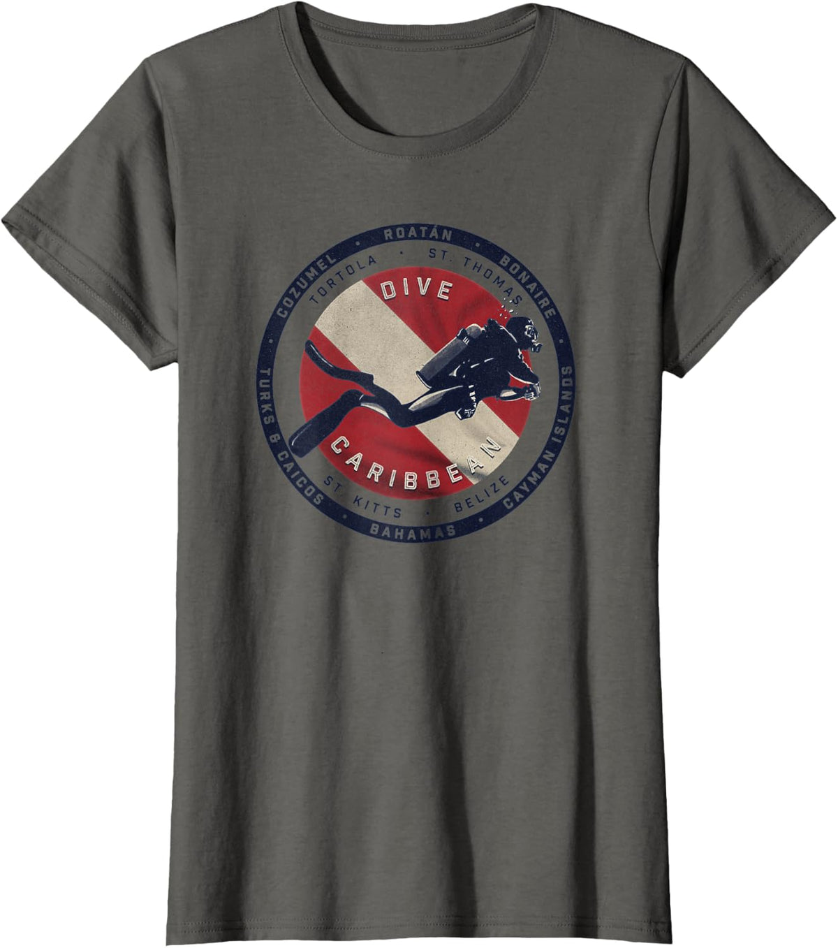Scuba Dive Caribbean T-Shirt - Asphalt Grey