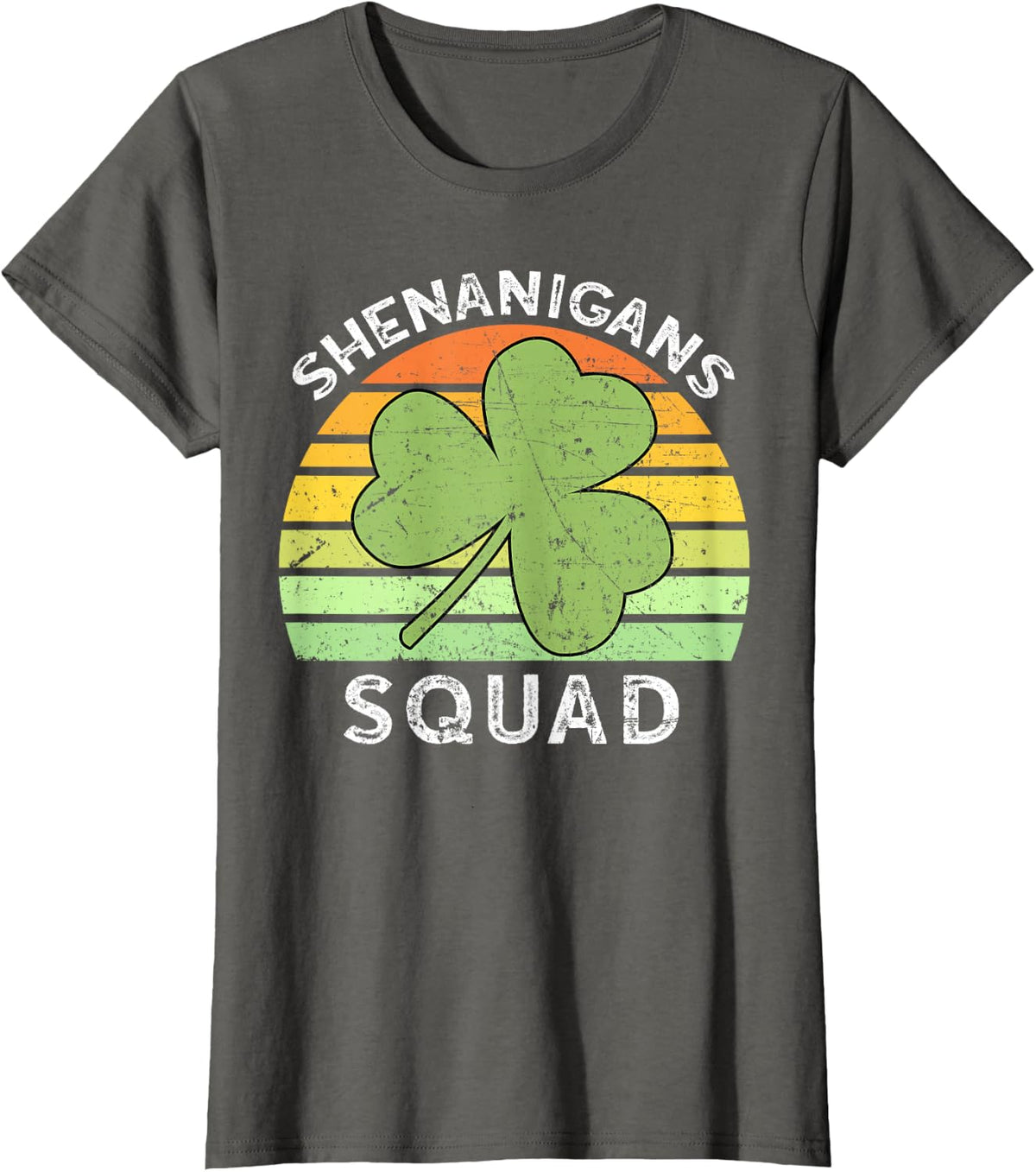 Shenanigans Squad Matching Vintage St Patricks Day Group Fun T-Shirt - Asphalt Grey