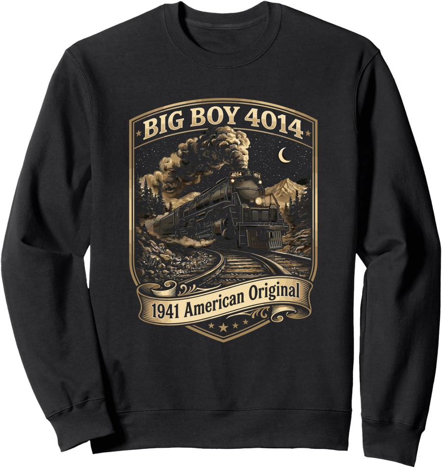 Big Boy 4014 Train Engineer Steam Train Conductor American Sweatshirt - Adult Unisex Black