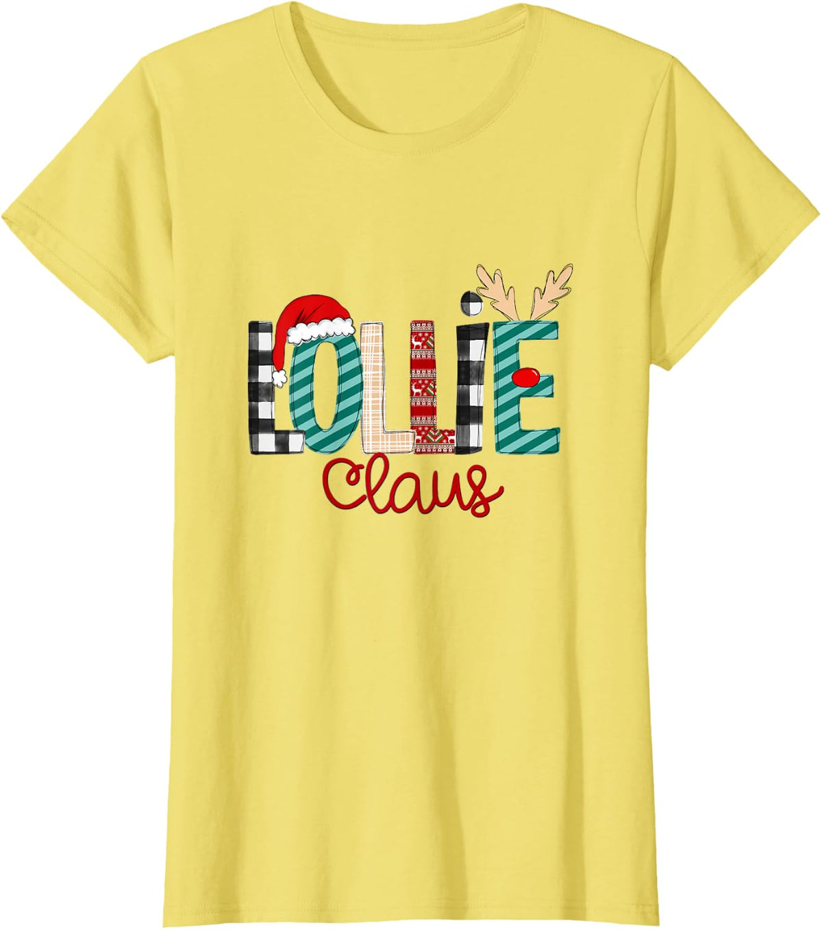 Lollie Claus Christmas shirt, Xmas sweatshirts for women T-Shirt - Lemon Yellow