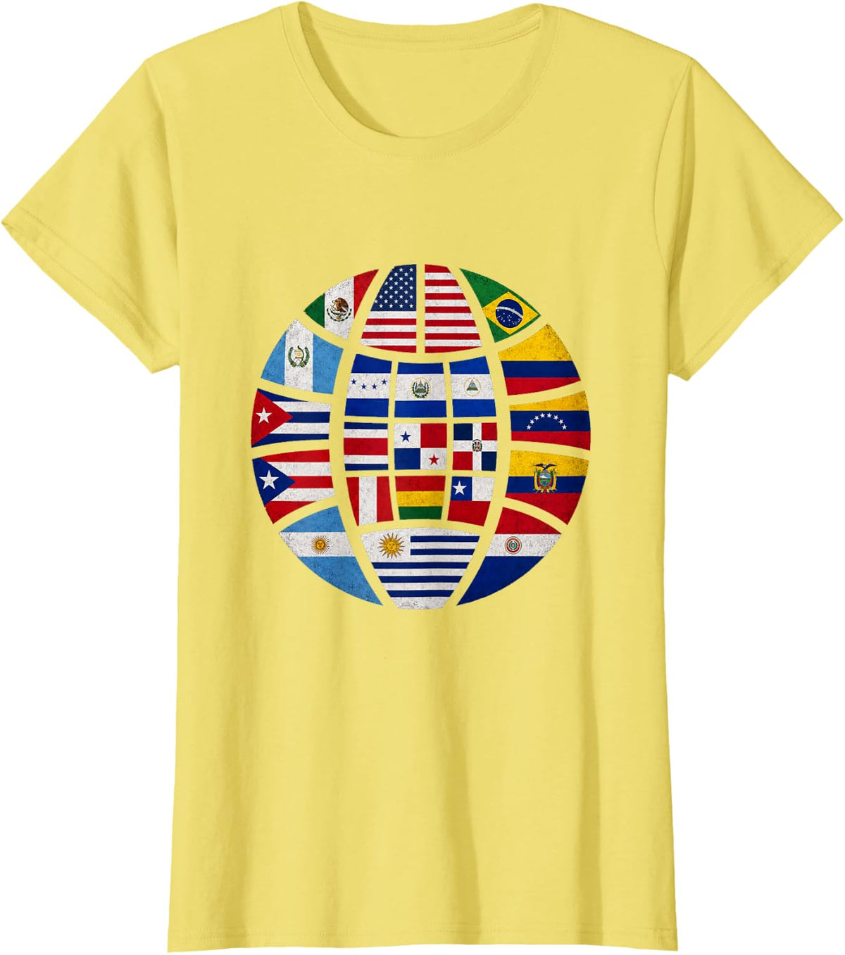 Hispanic Heritage Month Latino Countries Flag Pride Hispano T-Shirt - Lemon Yellow