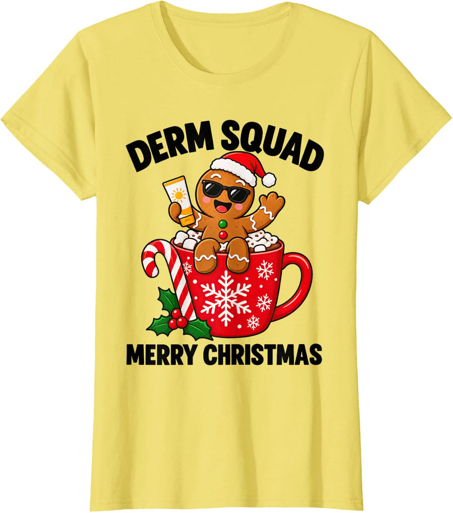 Derm Squad Christmas Medical Assistant Xmas T-Shirt - Lemon Yellow