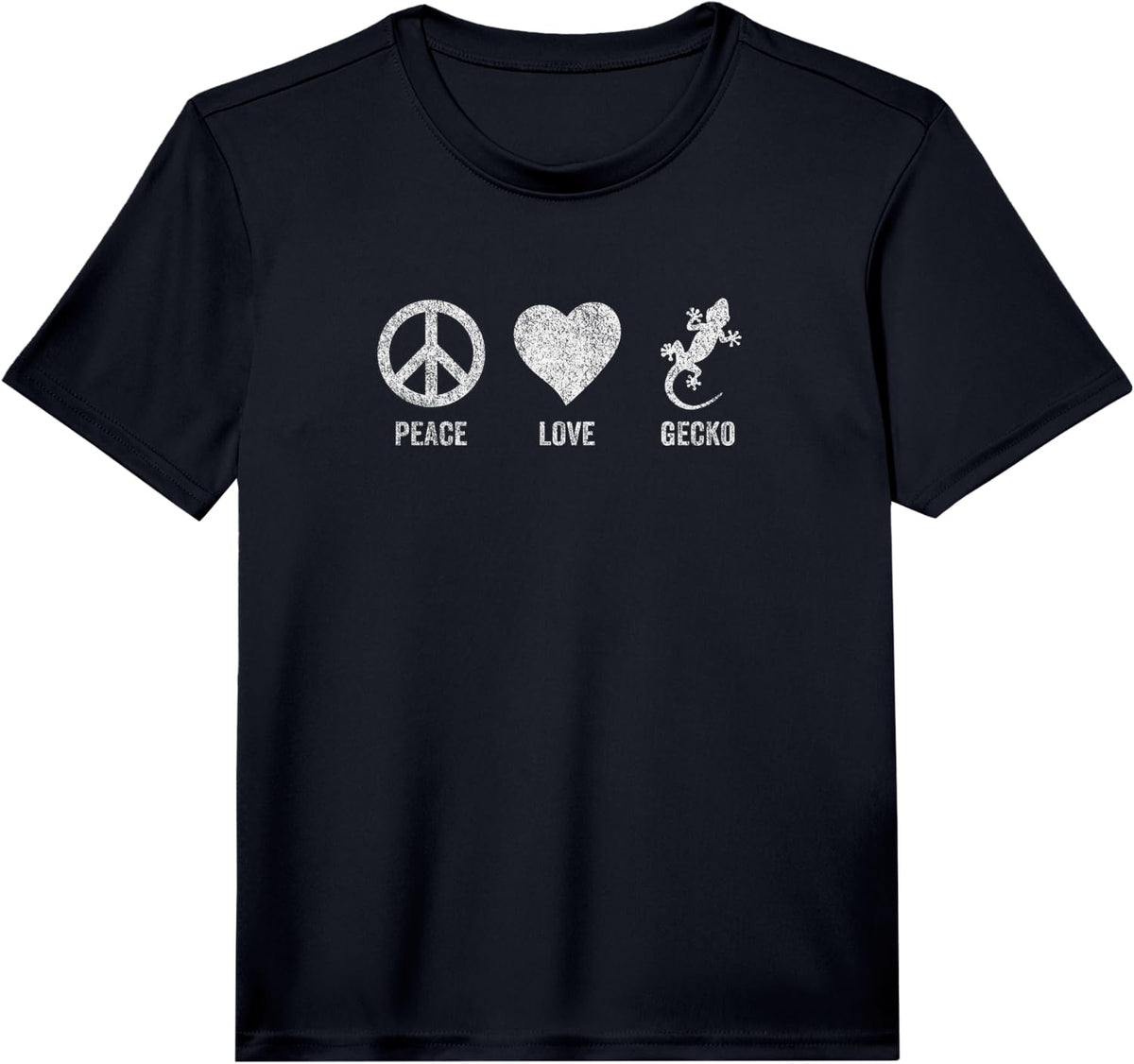 Peace Love Gecko Lover Funny Gecko Quote Retro Performance T-Shirt - Black