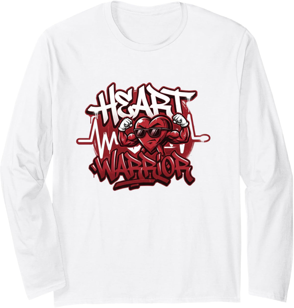 Cool Open Heart Surgery Support CHD Awareness Long Sleeve T-Shirt - Adult Unisex White