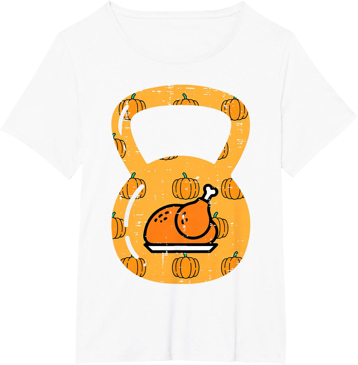 Thanksgiving Workout Kettlebell Fall Exercise Men Women Kids T-Shirt - White