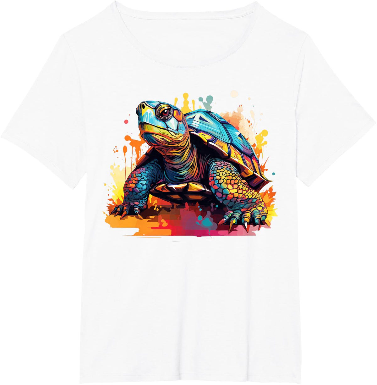 Eastern Box Turtle Lover Colorful Splash Art T-Shirt - White