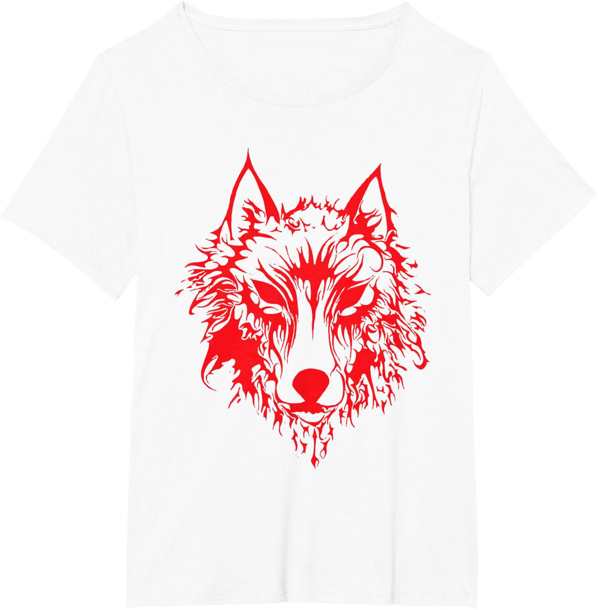 Red Fenrir Nordic Wolf Odin Nordic Walhall Mjolnir T-Shirt - White