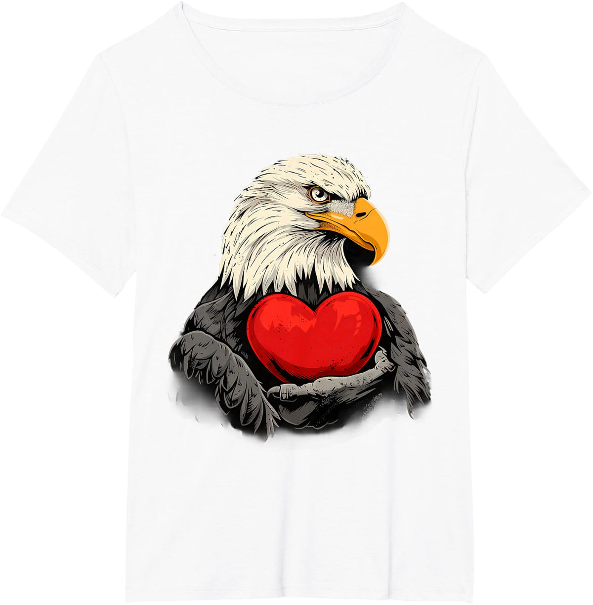 Valentines Day Eagle Hugging Valentine Heart Love Eagle T-Shirt - White