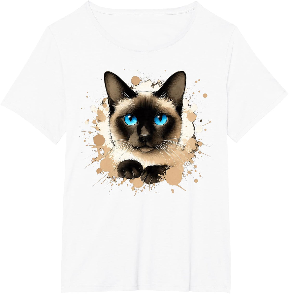 Siamese Cat Graphic Cute Siamese Cat Lover Animal Kitty T-Shirt - White