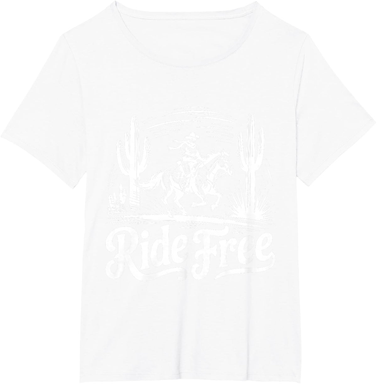 Cowgirl Ride Free Rodeo T-Shirt - White