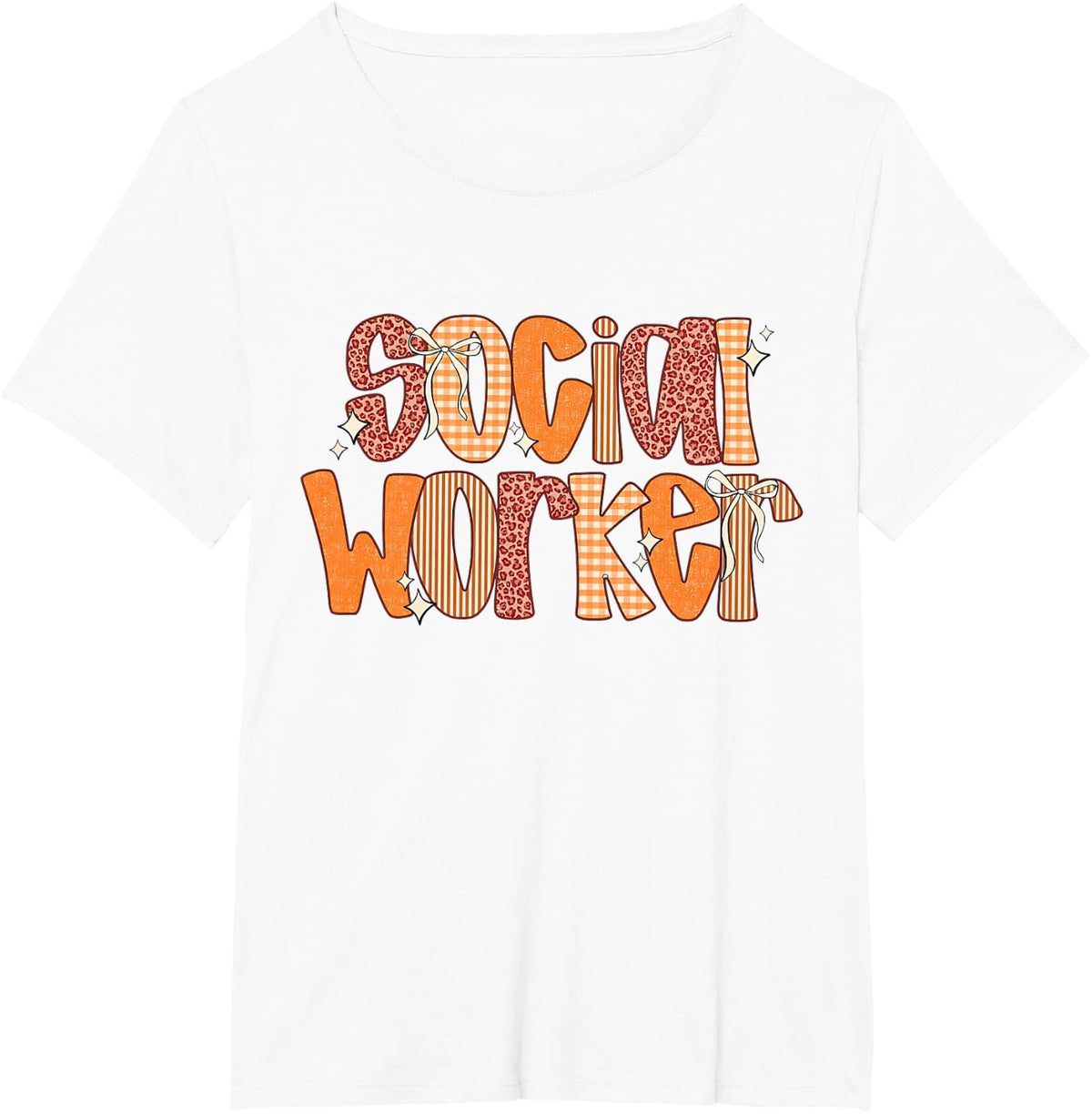 Fall Coquette Social Worker Advocate Support School Autumn T-Shirt - White