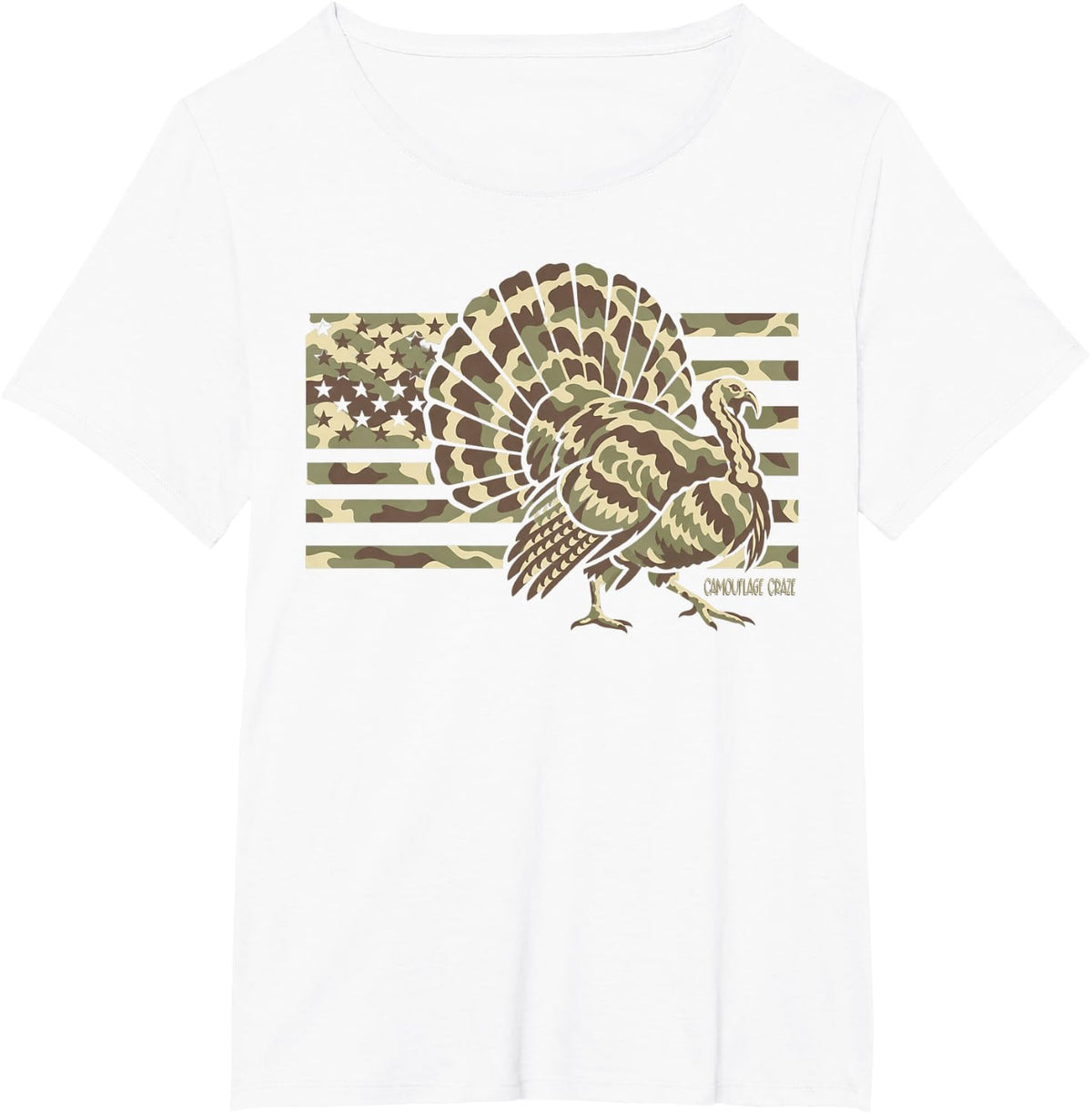 Wild Turkey Camouflage Camo Turkey Hunting Camo Hunter T-Shirt - White