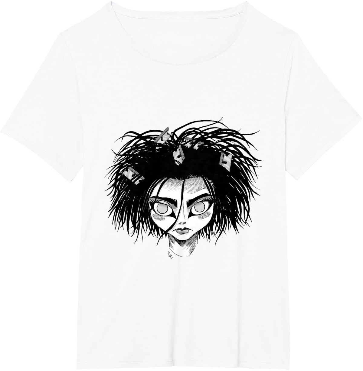 Goth Punk Siouxsie Razor Blade Industrial Rock T-Shirt T-Shirt - White