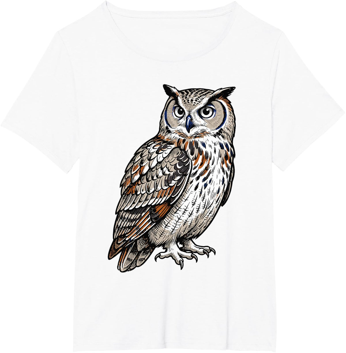 Halloween Vintage Owl Gothic Bird Horror T-Shirt - White