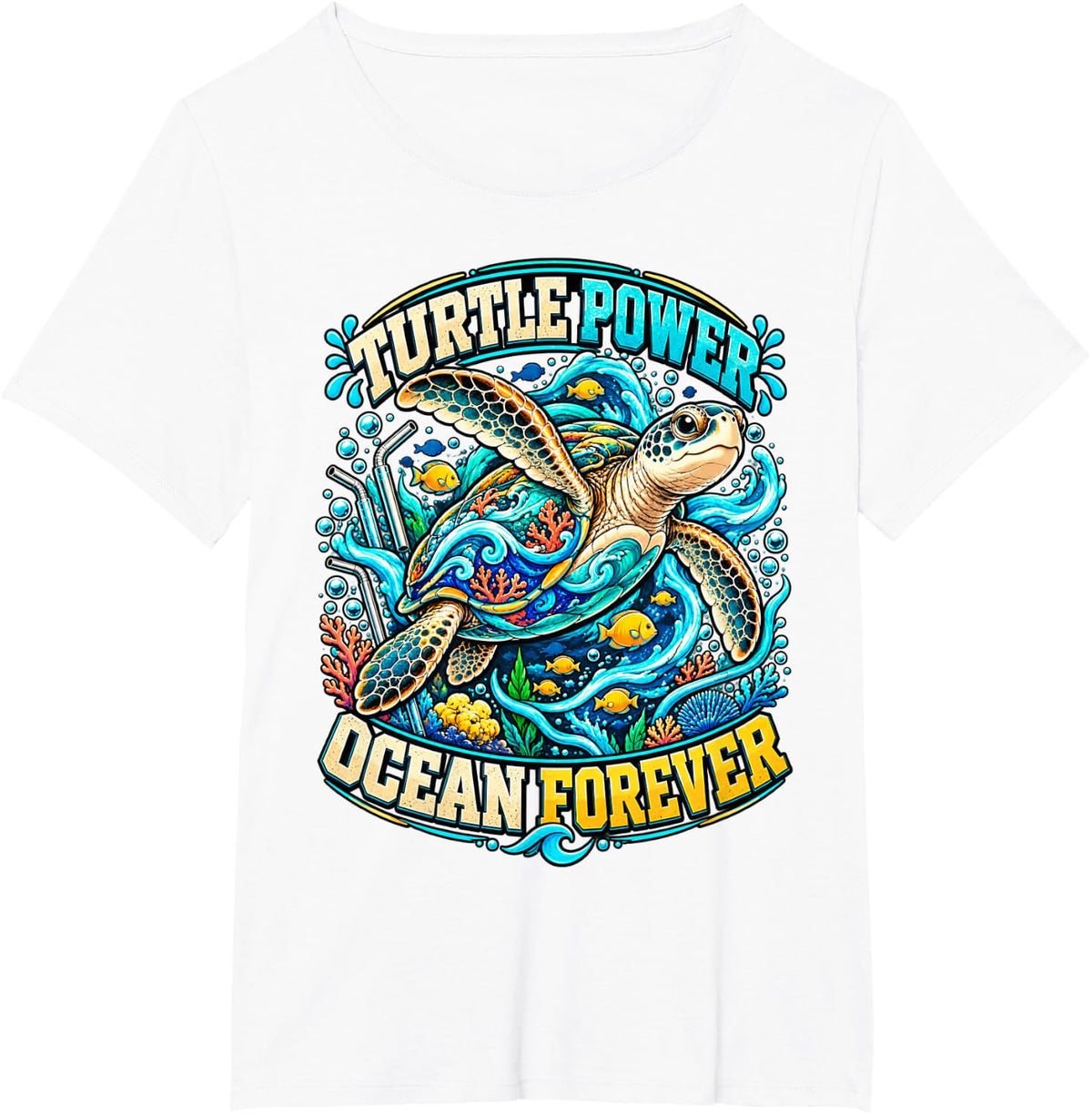 Ocean Turtle Forever Wildlife Lovers Marine Life Enthusiasts T-Shirt - White