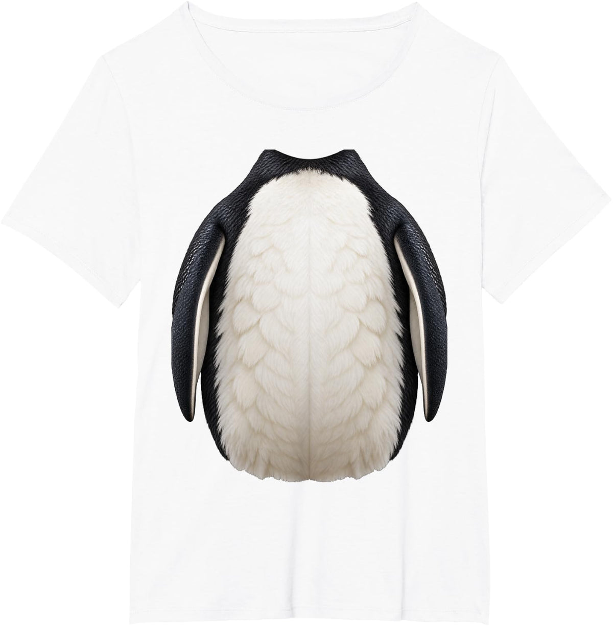 Funny Penguin Belly Tummy Costume Realistic Penguin Body T-Shirt - White