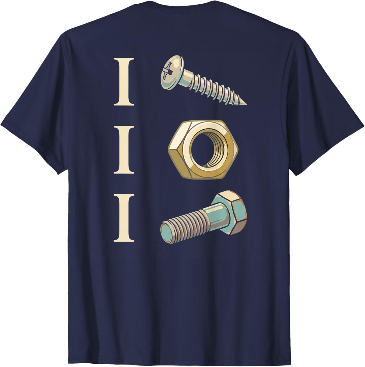 ON Back I Screw I Nut I Bolt Proud Car Auto Mechanic Mens T-Shirt - Navy Blue