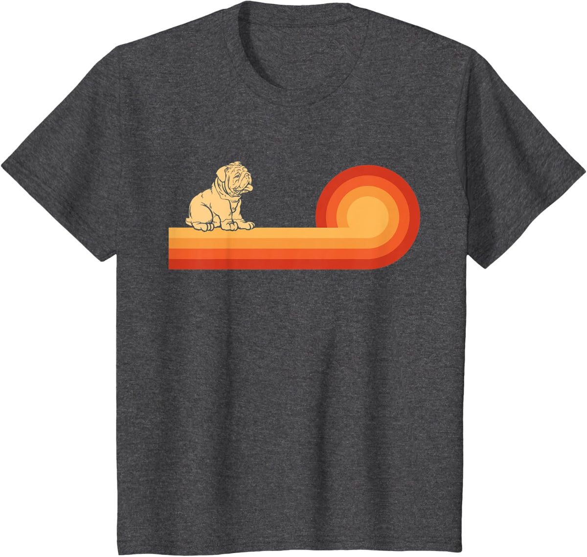 Retro English Bulldog Gifts Dog Mom Shirt Vintage Bull Dog T-Shirt - Dark Heather Grey