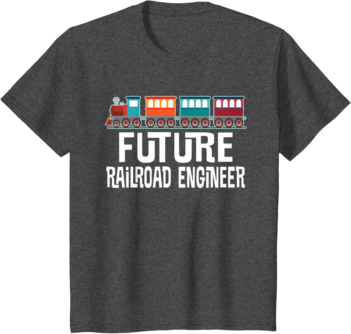 Future Railroad Engineer Cute Train T-Shirt - Dark Heather Grey