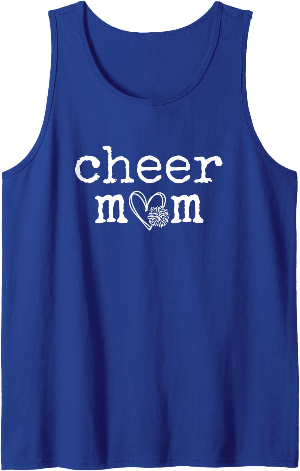 Cheer Mom Cheerleading Heart Sleeveless Tank Top - Royal Blue