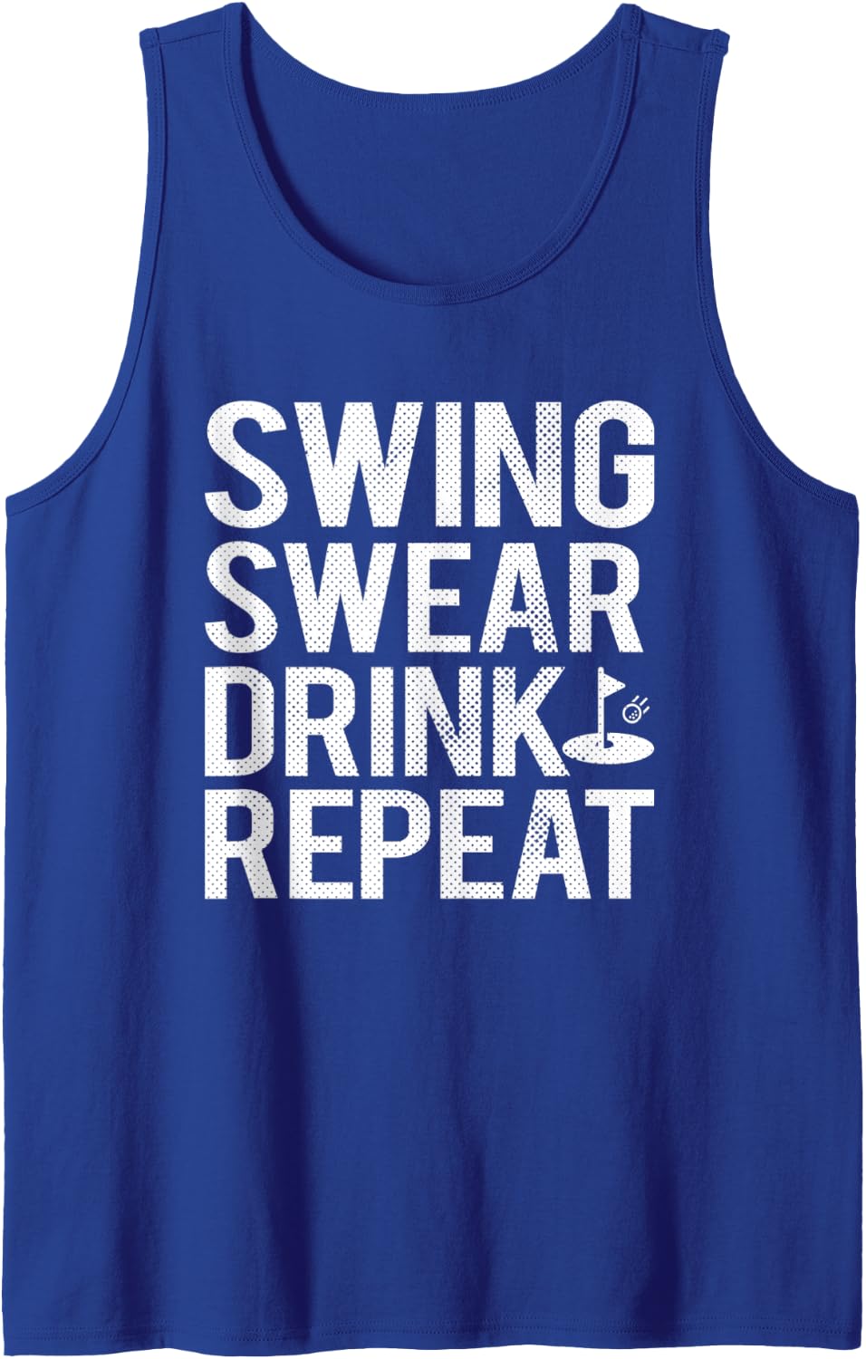 Swing Swear Drink Repeat Funny Golf Tank Top - Royal Blue