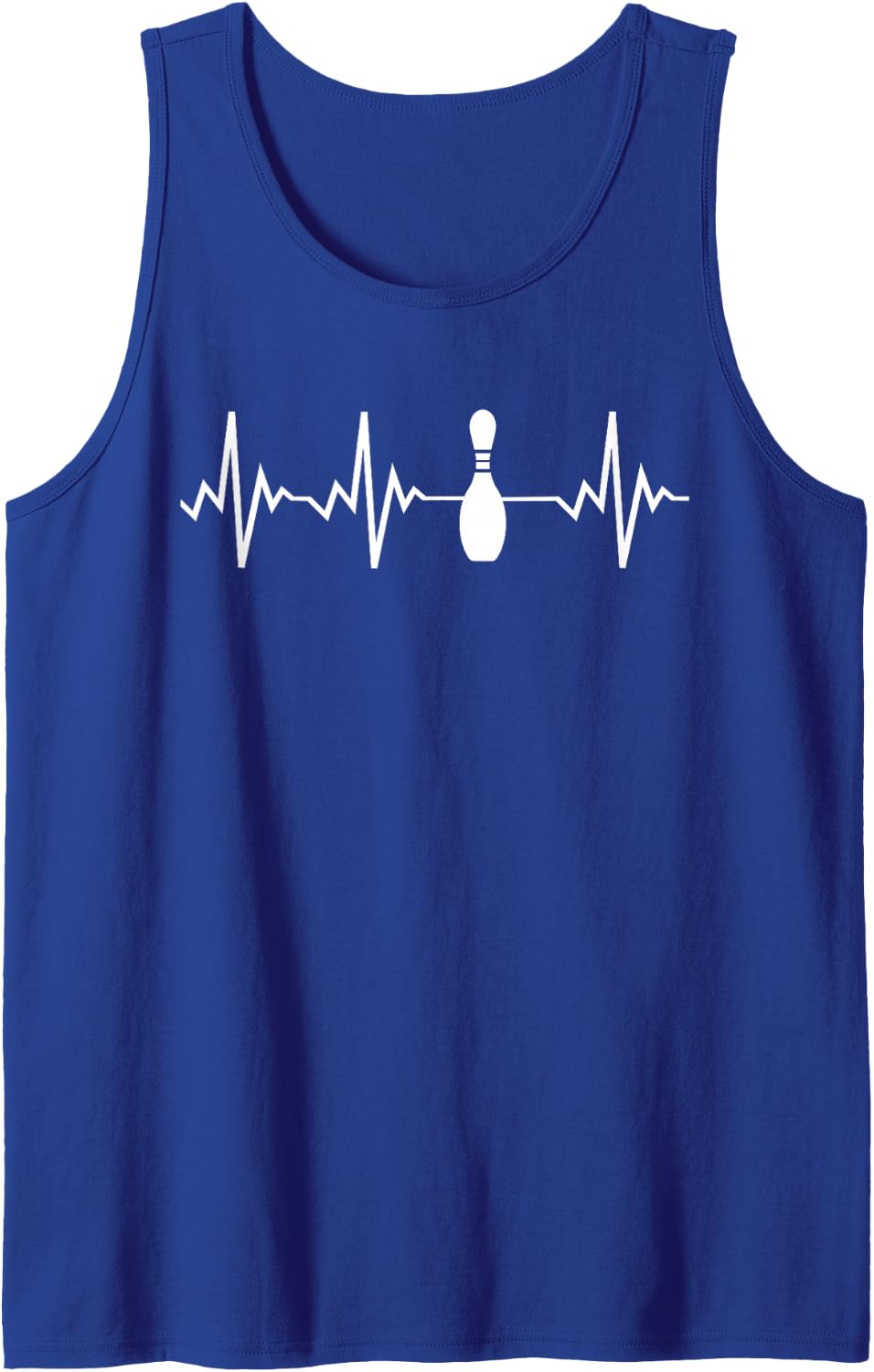 Bowling Heartbeat Pin and Ball Design Tank Top - Royal Blue