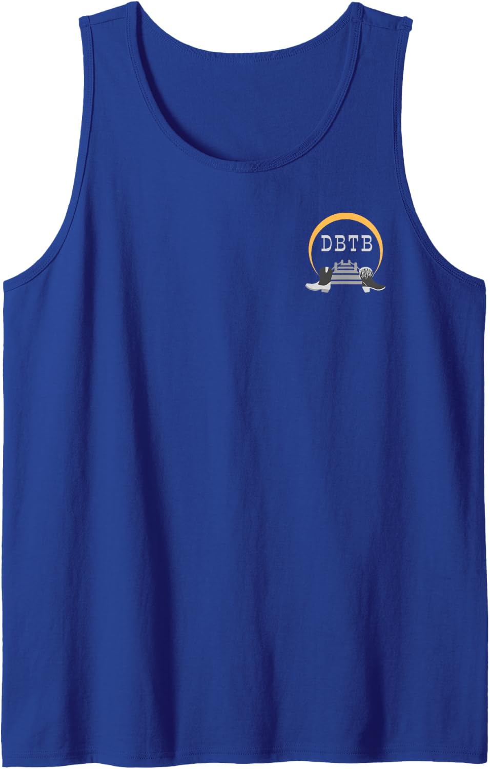 Dancing by the Bay Tank with White/Light Logo Sleeveless Tank Top - Royal Blue