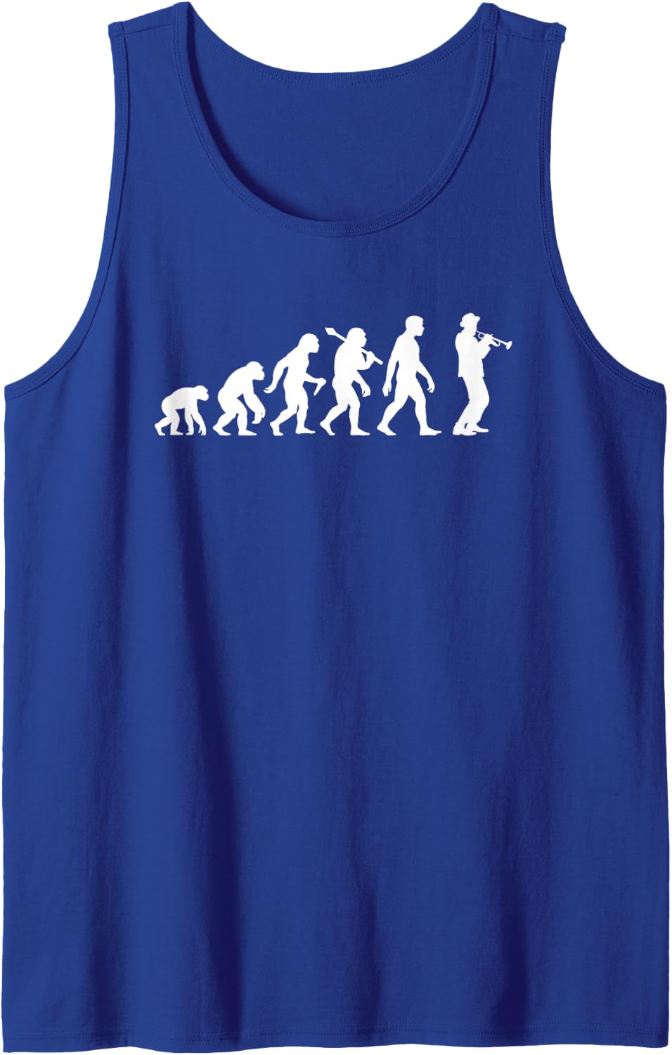 Funny Trumpeter Evolution for Trumpet Player Jazz Musician Tank Top - Royal Blue