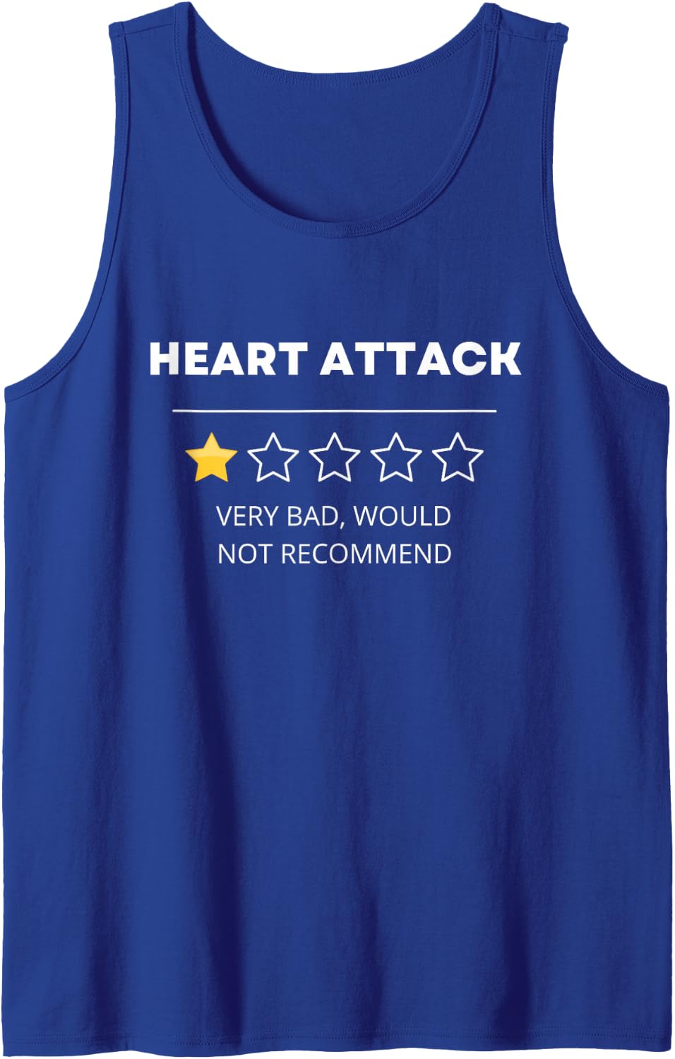 Heart Attack Would Not Recommend Funny Rating Stars Sleeveless Tank Top - Royal Blue