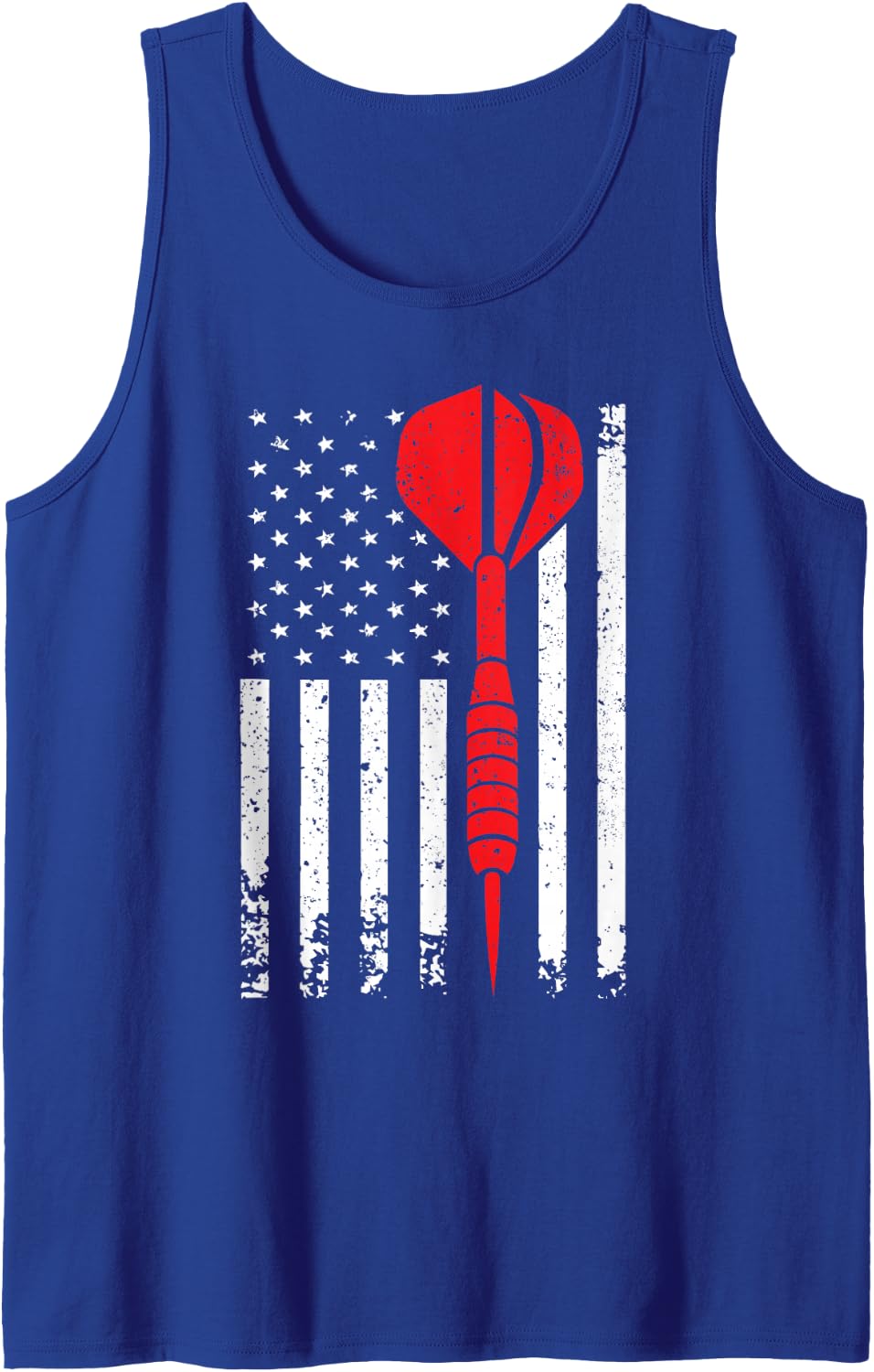 Funny Playing Darts Dart American USA Flag Sleeveless Tank Top - Royal Blue