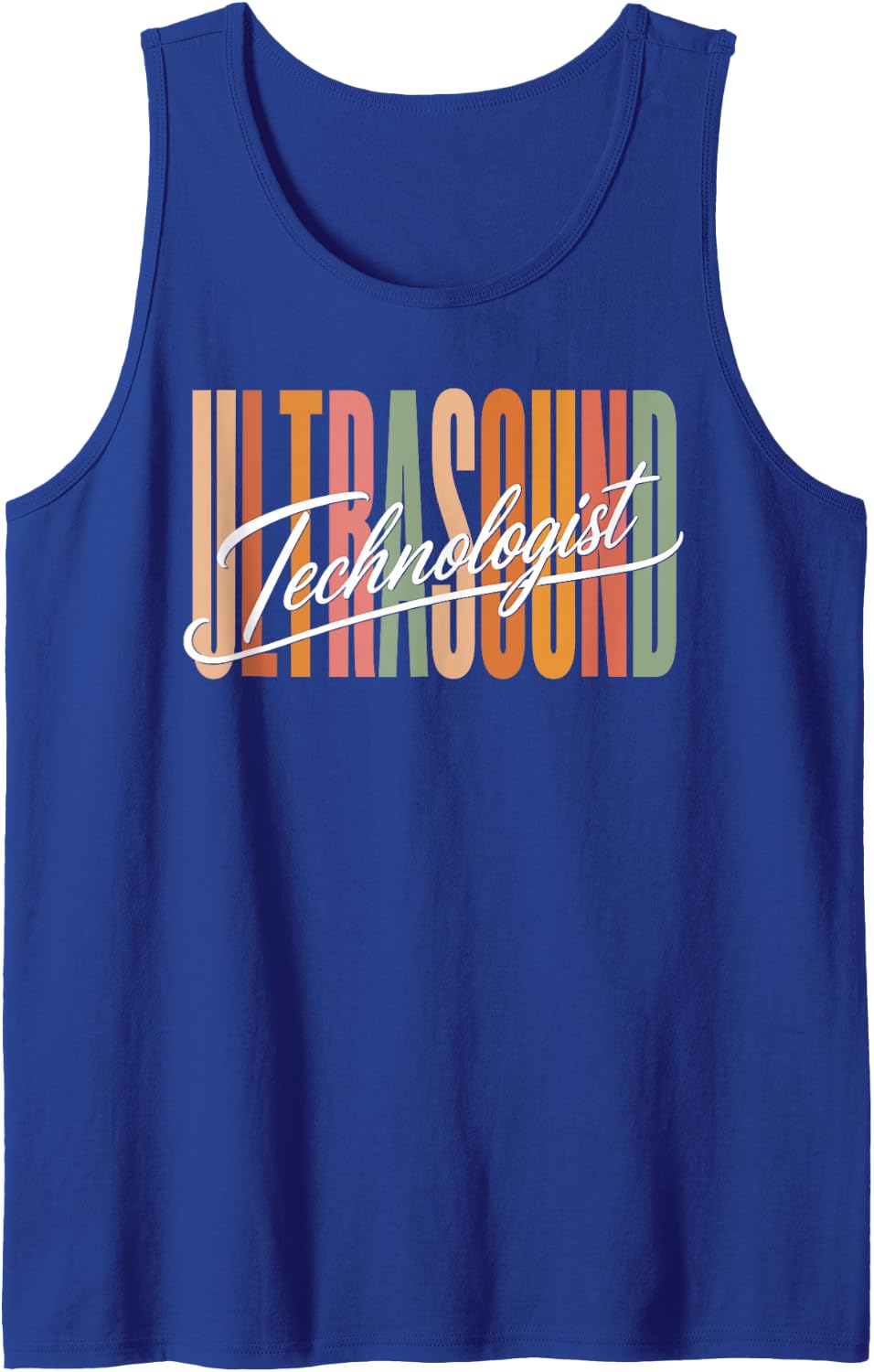 Ultrasound Tech Design for Men Women Kids Sonography Tech Sleeveless Tank Top - Royal Blue