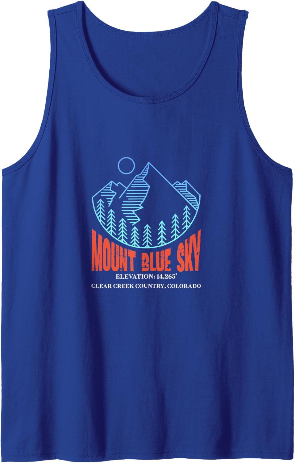 Mount Blue Sky Colorado Ski Mountain Skiing Skier Sleeveless Tank Top - Royal Blue