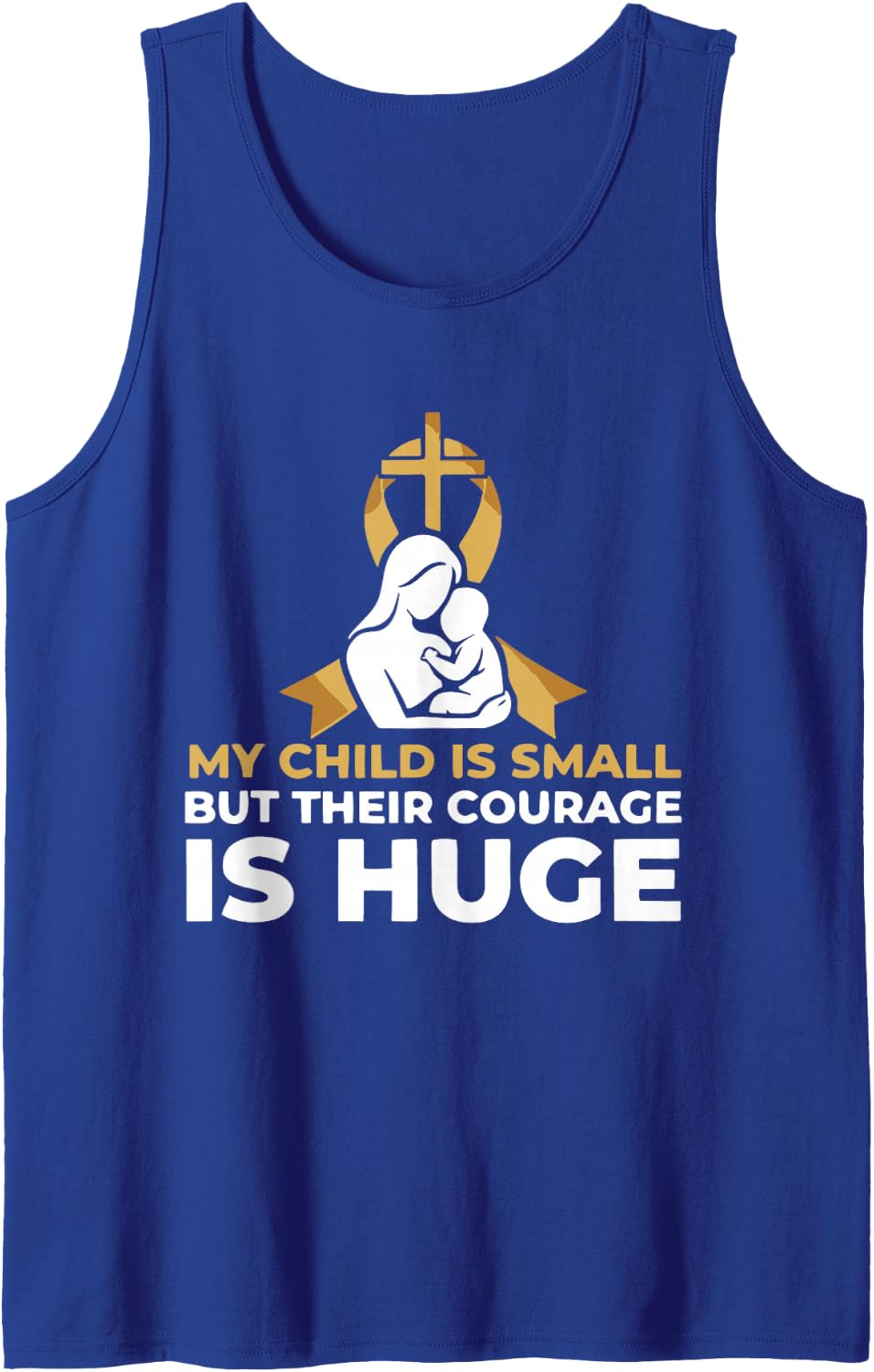 Childhood Cancer Awareness Mama Mother Mommy Gold Ribbon Tank Top - Royal Blue
