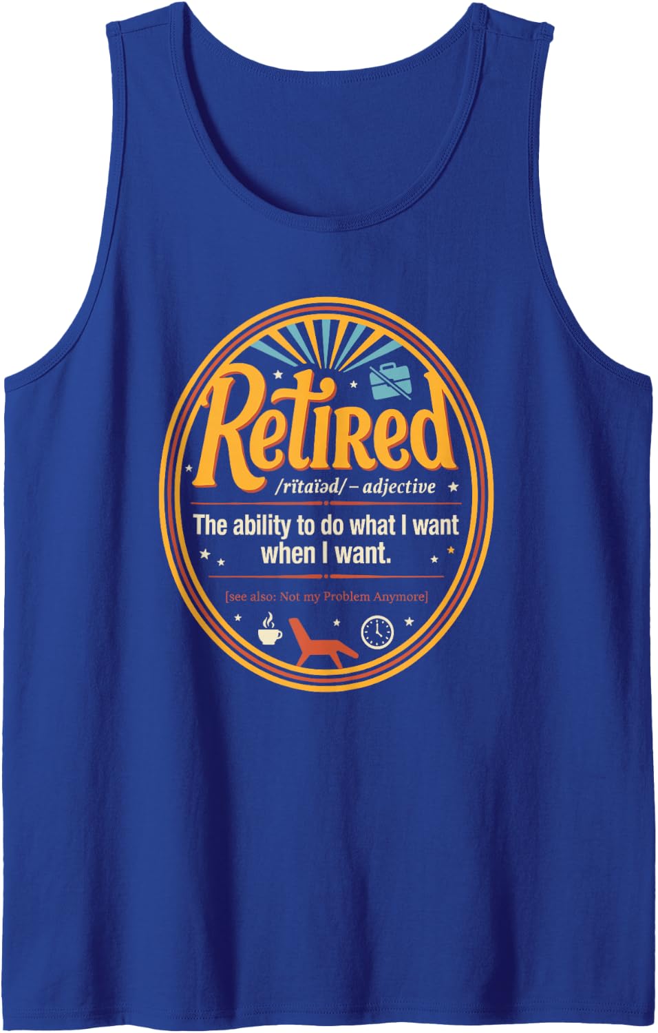The Vintage Retired Dictionary Quote for Mom Relaxing Tank Top - Royal Blue