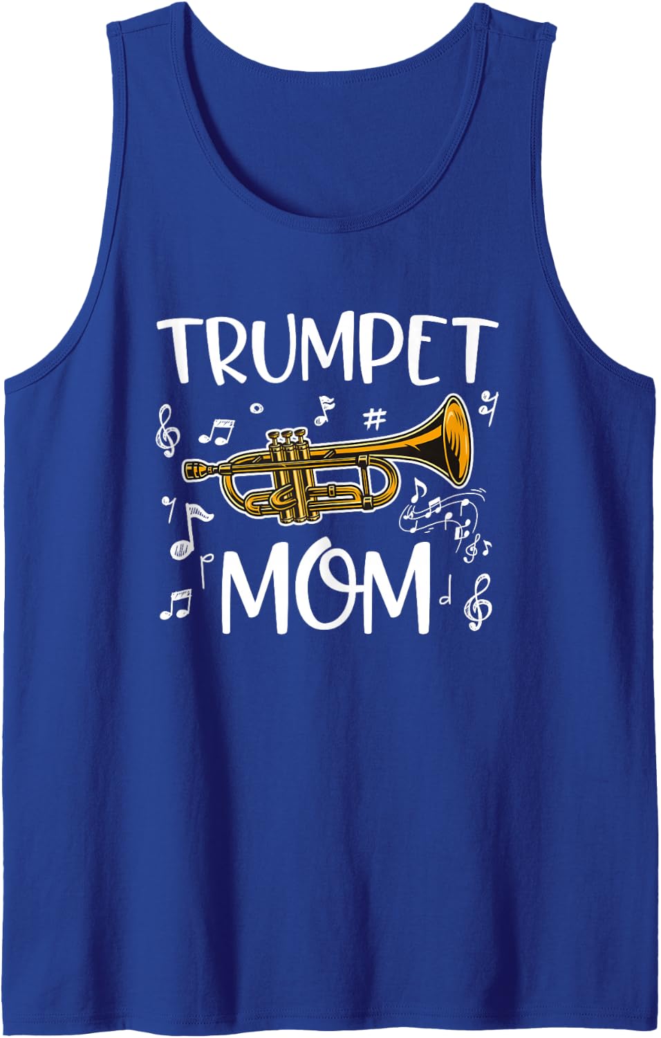 Trumpet Mom, Band Mom, Marching Band Mom, Trumpet Player Sleeveless Tank Top - Royal Blue