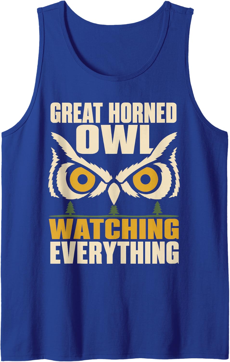 Great Horned Owl Night Owl Birdwatching Wildlife Gift Tank Top - Royal Blue