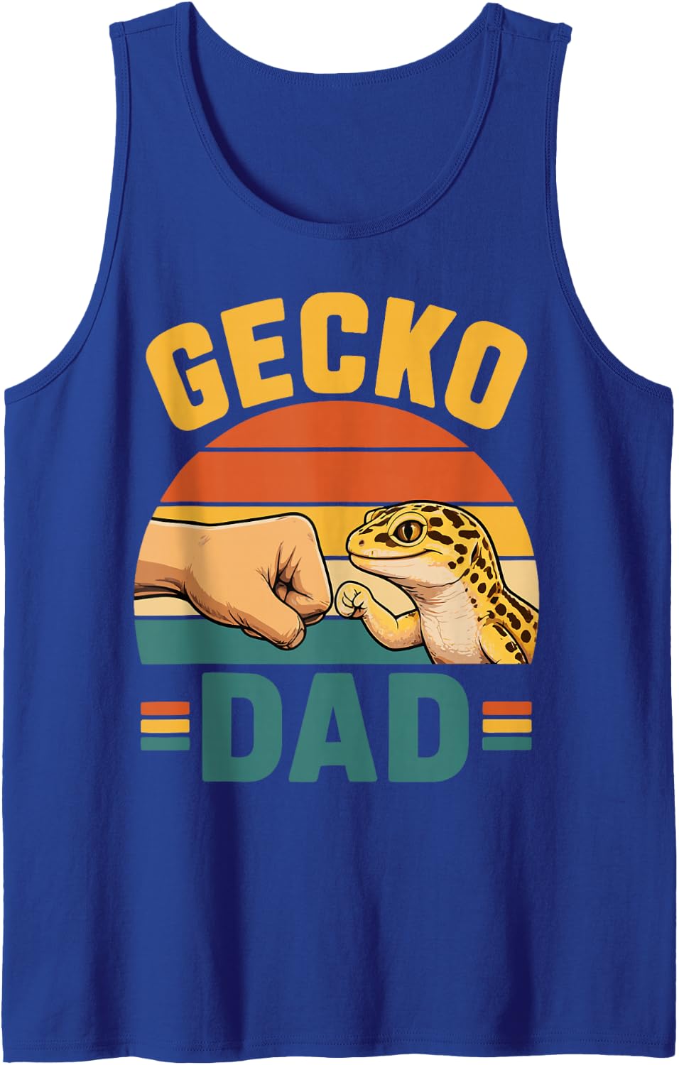 Vintage Leopard Gecko Dad Lizard Keeper Sleeveless Tank Top - Royal Blue