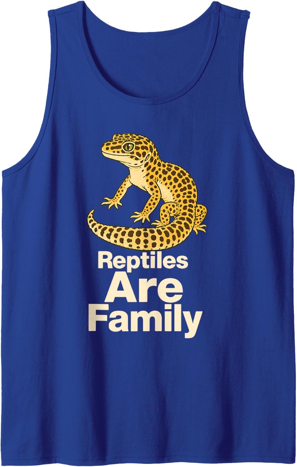 Leopard Gecko Reptiles are Family Lizard Sleeveless Tank Top - Royal Blue