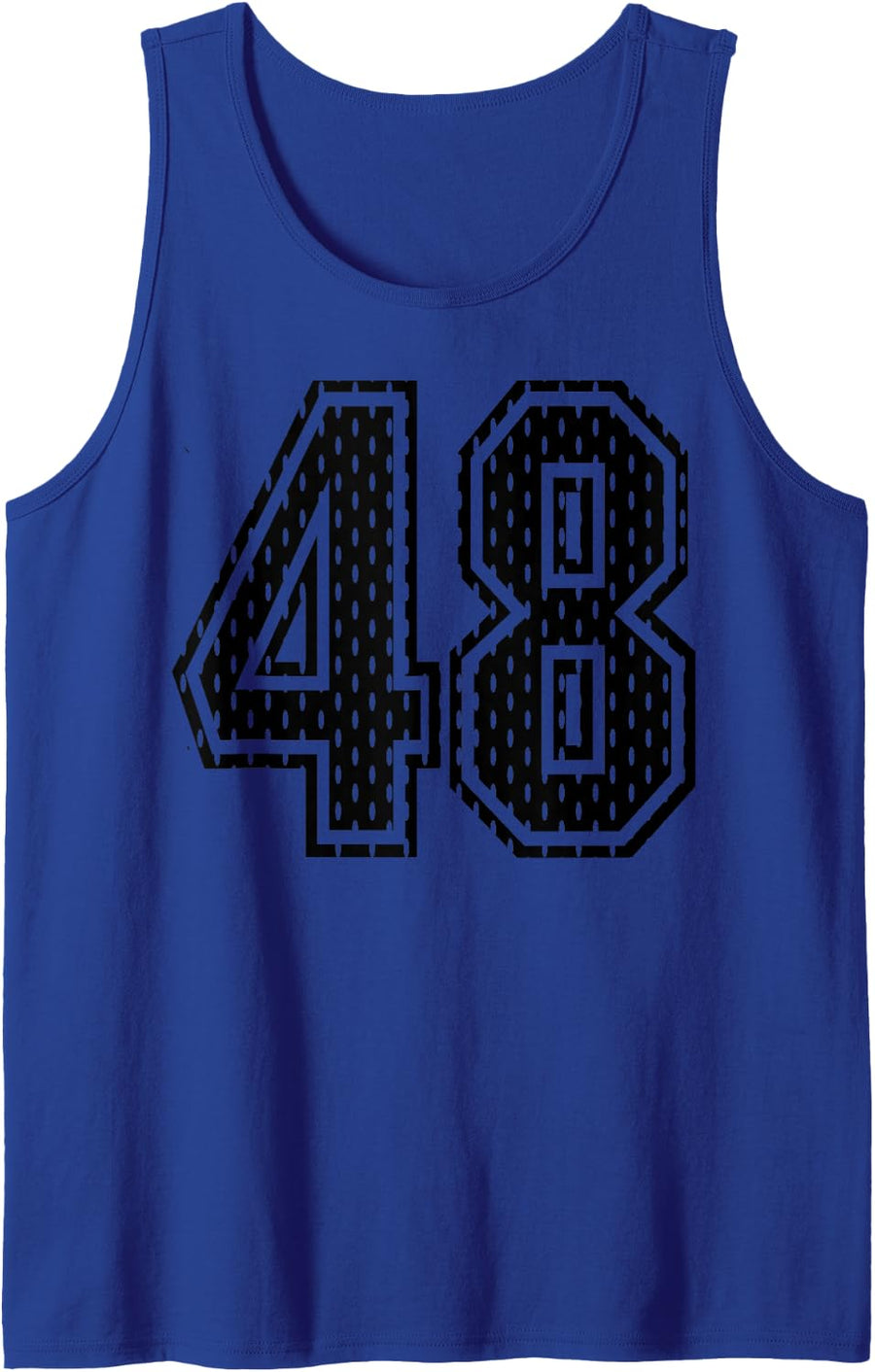 Black Number 48 Sports Fan #48 Jersey Shirt Team Player Tank Top - Royal Blue