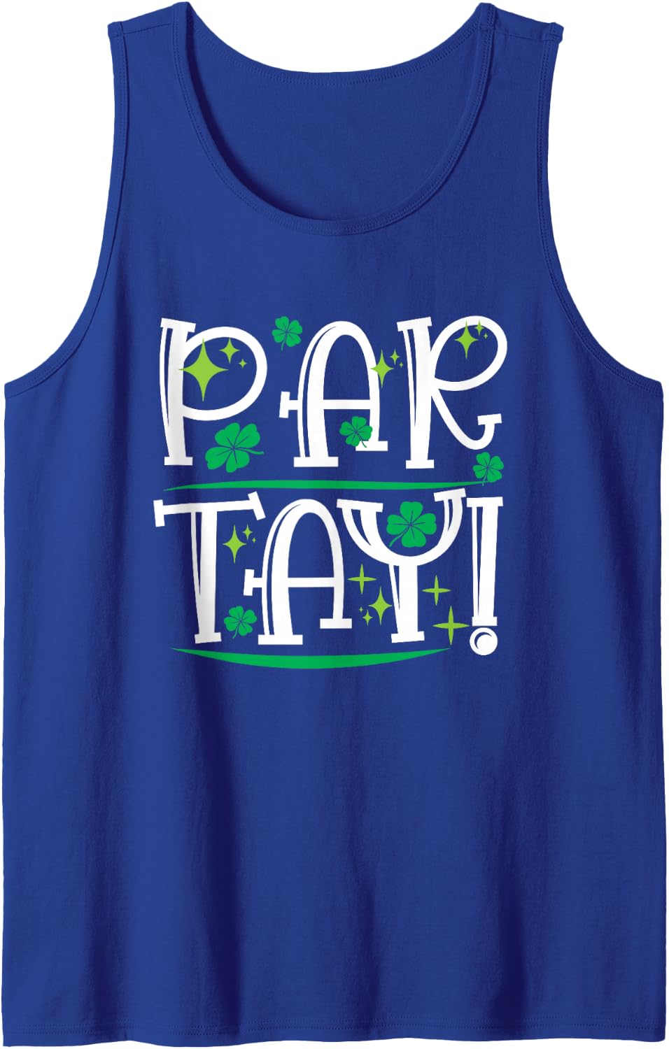 Par-tay! Irish Party St Patrick's Day Sleeveless Tank Top - Royal Blue