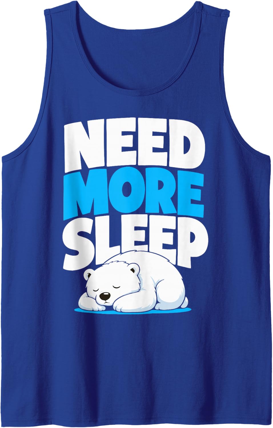 Cute Polar Bear Lover Sleeping White Bear Sleeveless Tank Top - Royal Blue