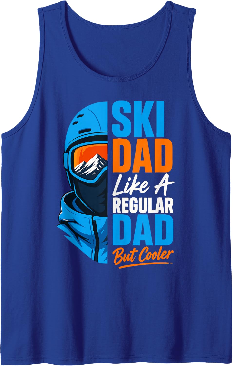 Dad Skiing Father Alpine Winter Sports Skier Sleeveless Tank Top - Royal Blue