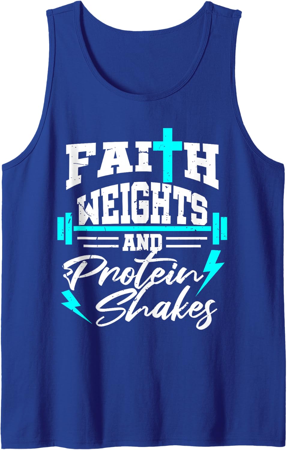 Christian Workout Fitness Weightlifting Body Building Gift Tank Top - Royal Blue