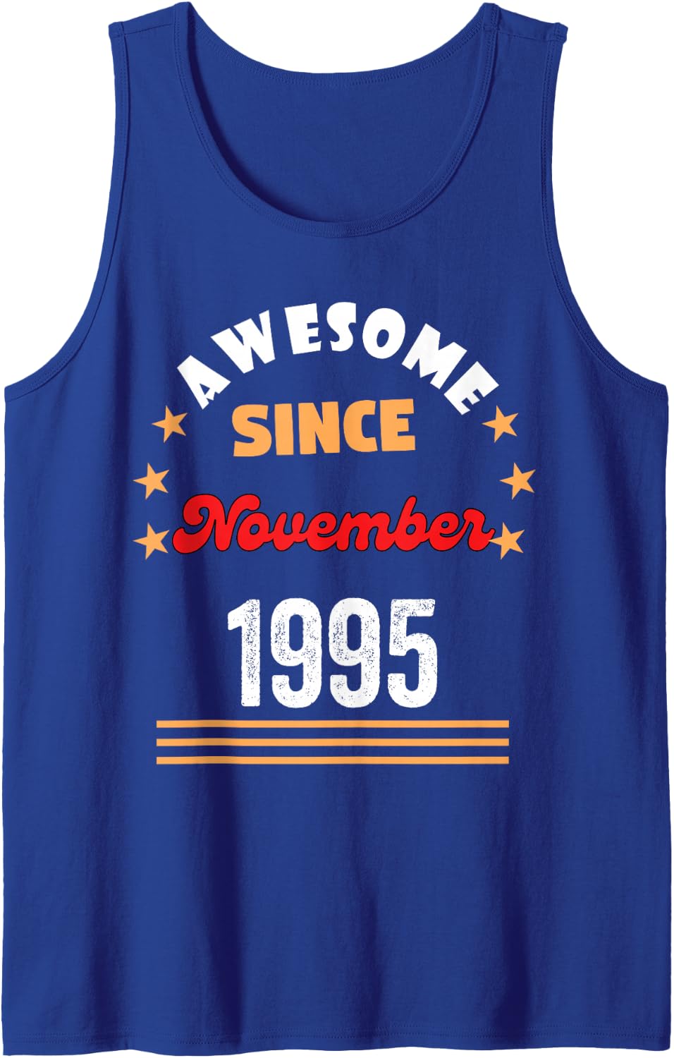 Men's November 1995 Birthday Awesome Since 1995 November Vintage Sleeveless Tank Top - Royal Blue