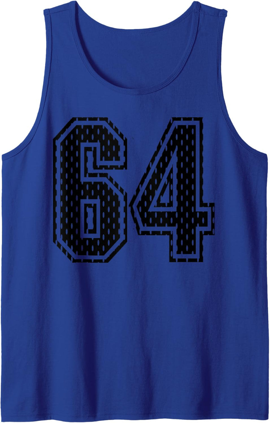 Black Number 64 Sports Fan #64 Jersey Shirt Team Player Tank Top - Royal Blue