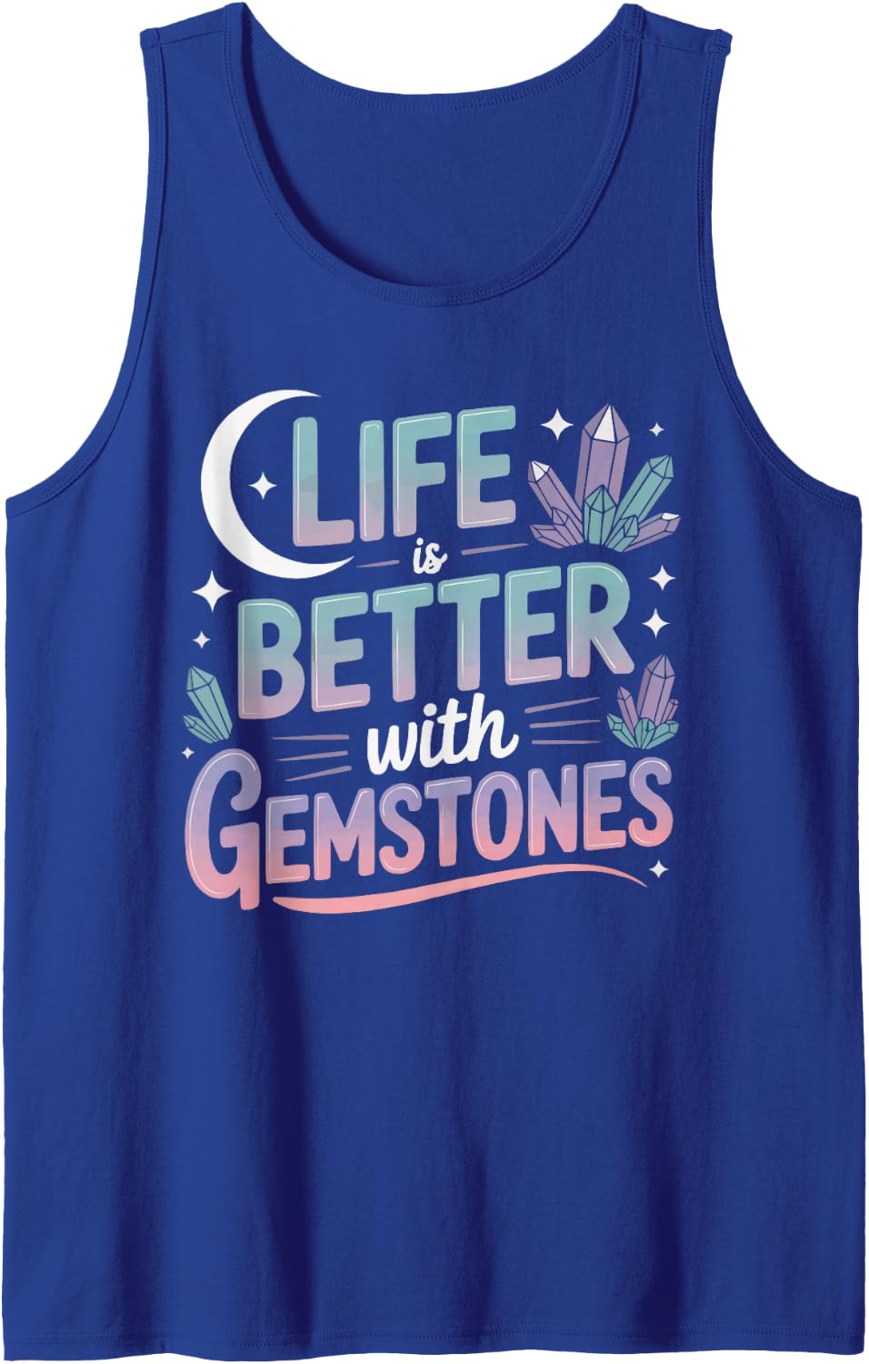 Crystal Collector Gems Precious Stones Gemstones Sleeveless Tank Top - Royal Blue