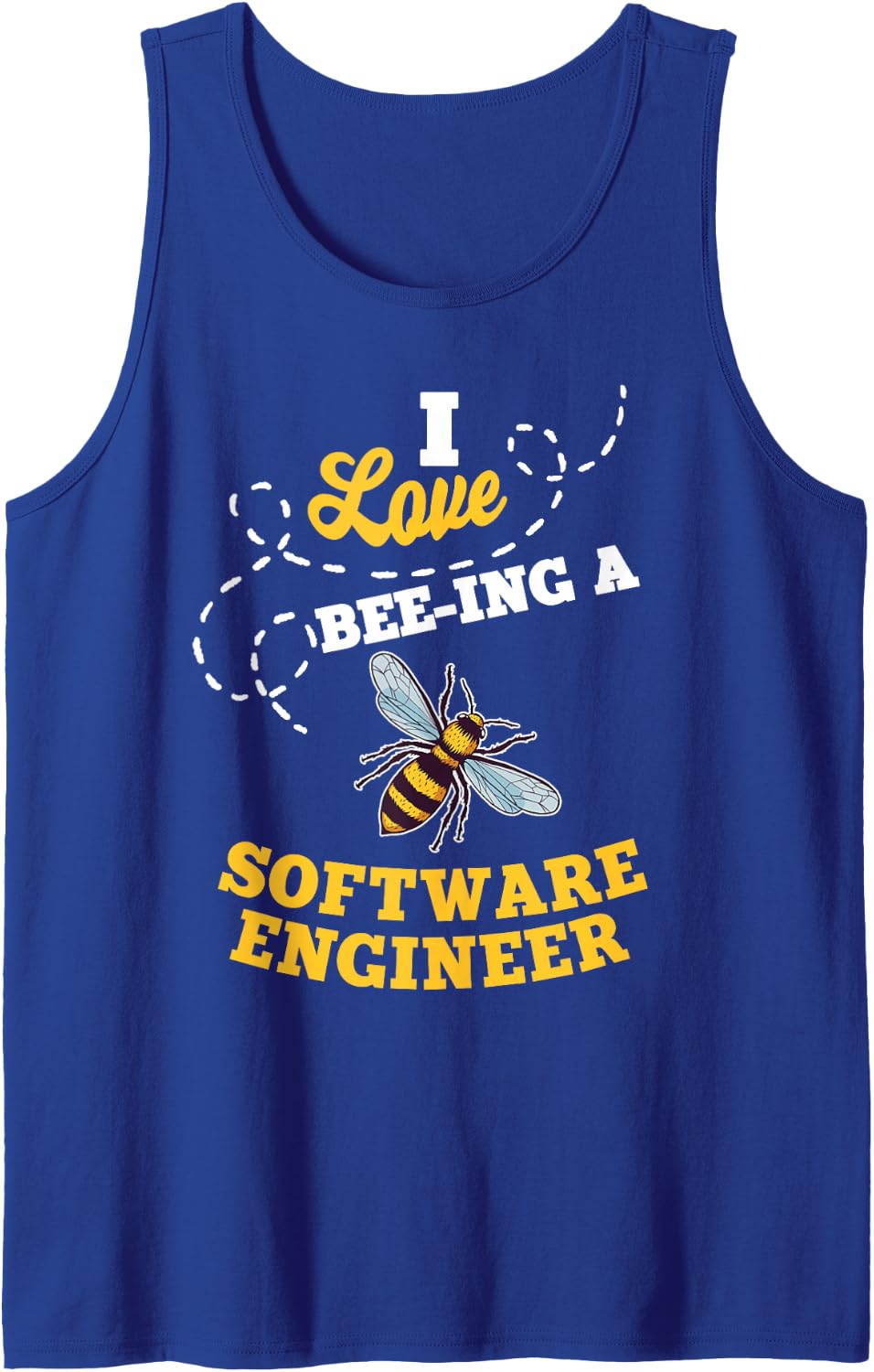 I Love Bee-Ing A Software Engineer Honey Bee Job Profession Sleeveless Tank Top - Royal Blue
