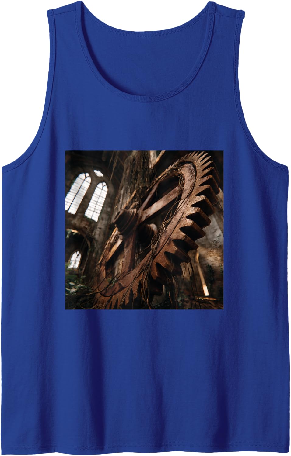 Industrial Gear Machinery Steampunk Architecture Tank Top - Royal Blue
