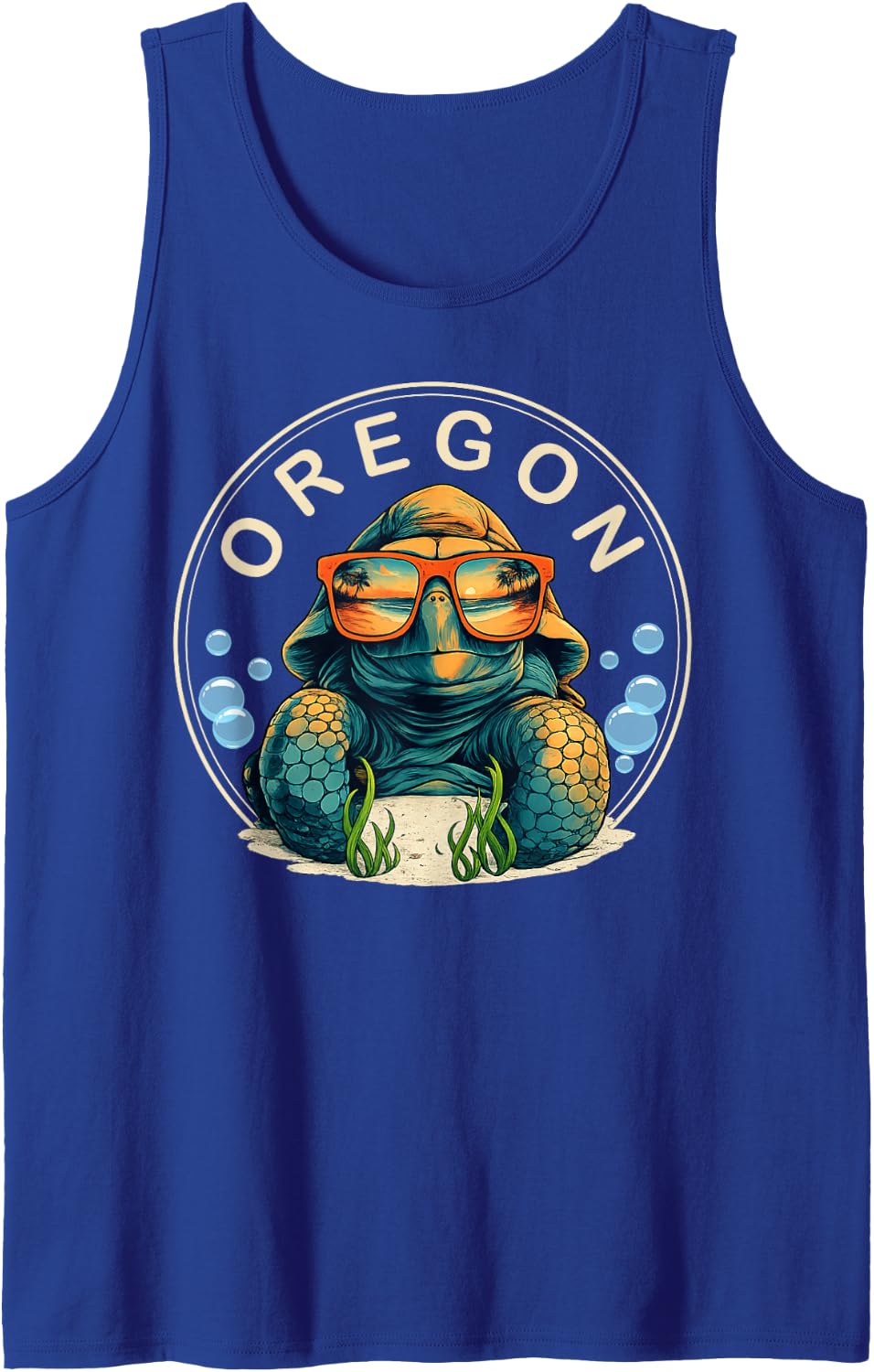 Sea Turtle Lovers Oregon Beach Summer Vacation Tank Top - Royal Blue