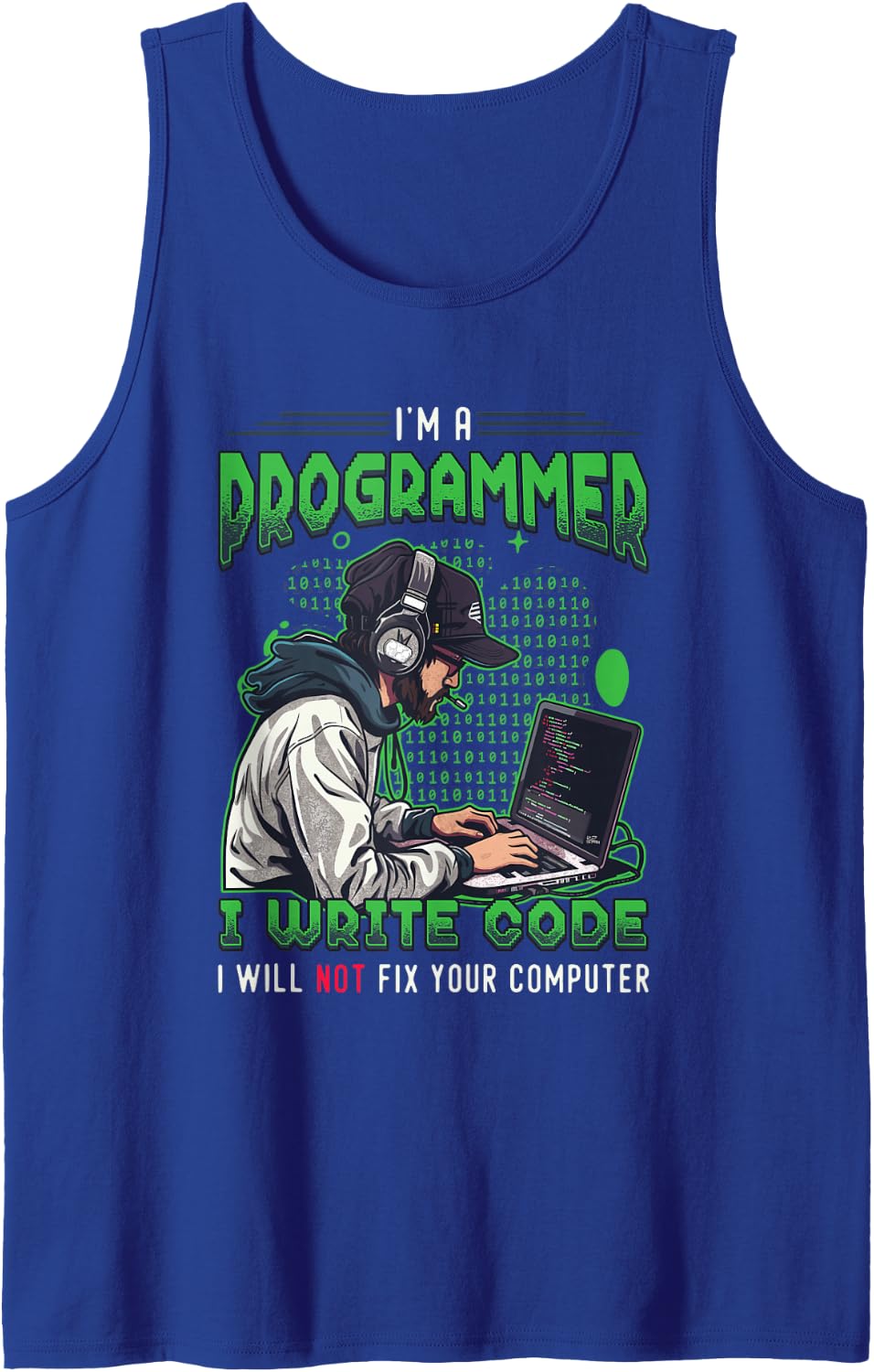 Programmer Write Code Funny Programmer Tank Top - Royal Blue